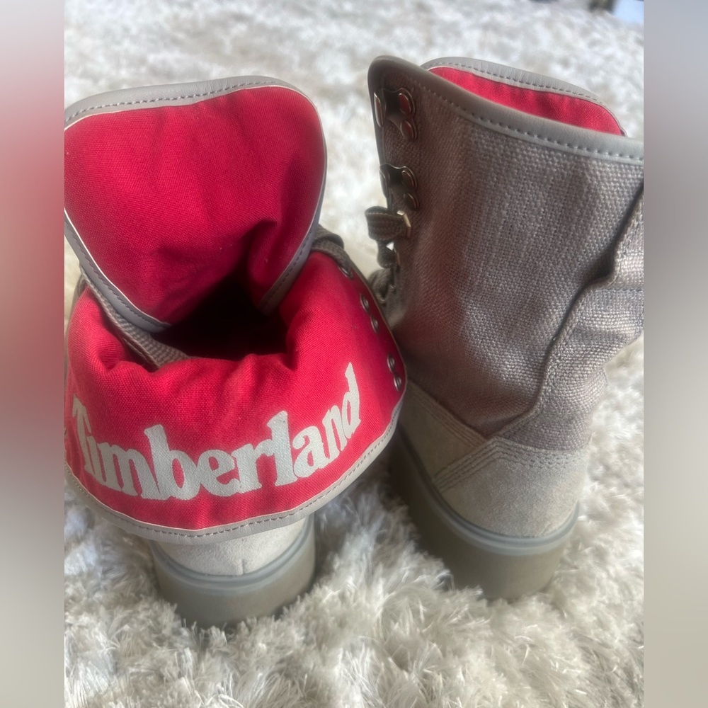 Timberland Gray boots w Red lining - Picture 6 of 8